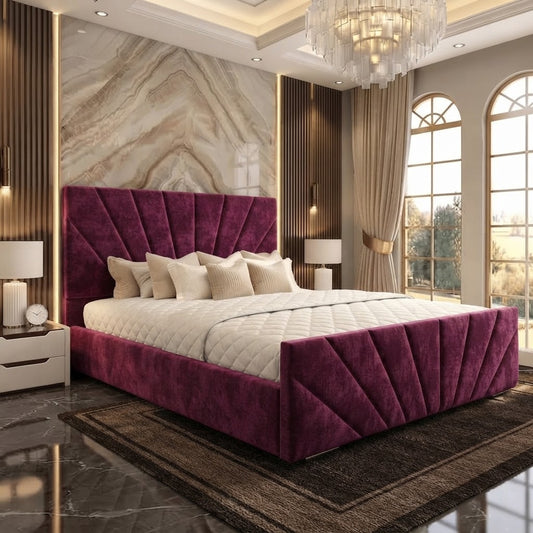 Sunrise Upholstered Ottoman Bed - Purple Plush Velvet
