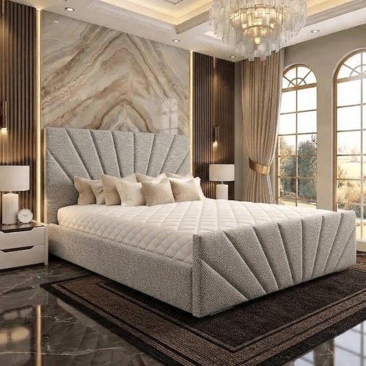 Sunrise Upholstered Ottoman Bed - Sage Linen