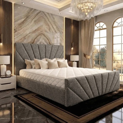 Sunrise Upholstered Ottoman Bed - Wheat Linen