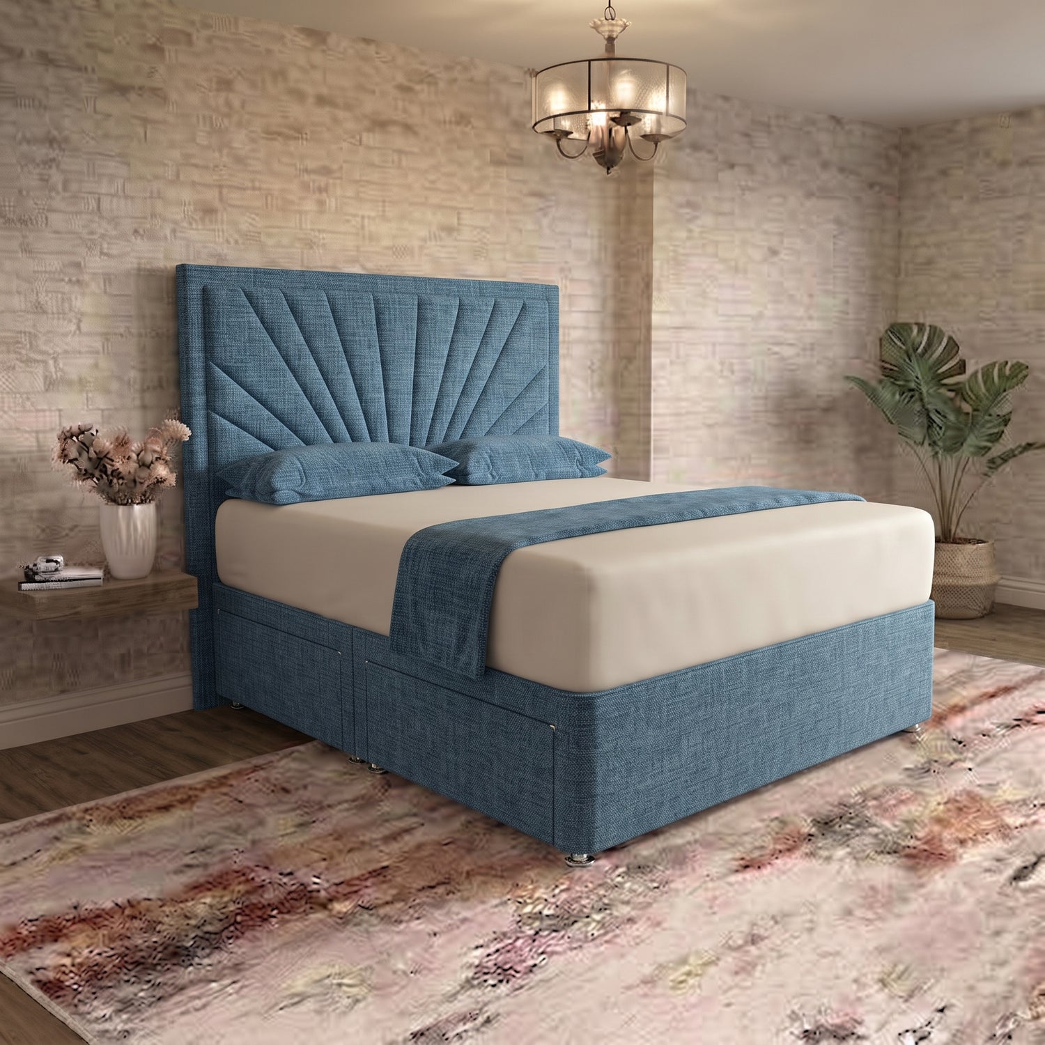Sunrise Divan Bed - Blue Naples