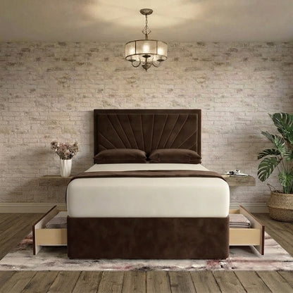 Sunrise Divan Bed - Chocolate Plush Velvet