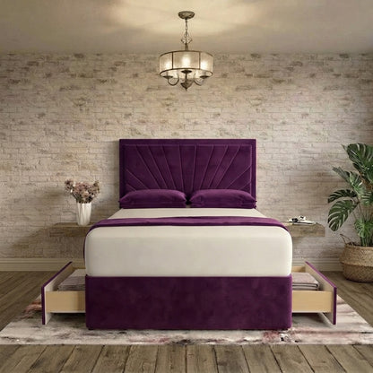 Sunrise Divan Bed - Purple Plush Velvet