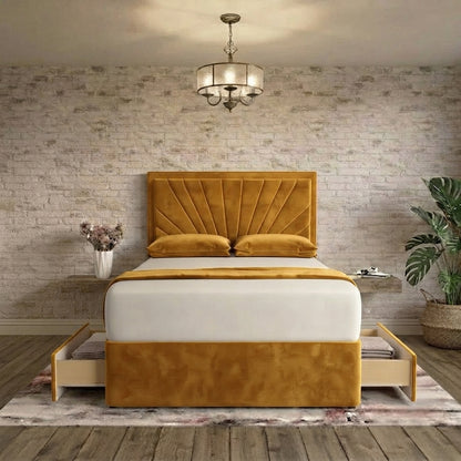 Sunrise Divan Bed - Tumeric Plush Velvet