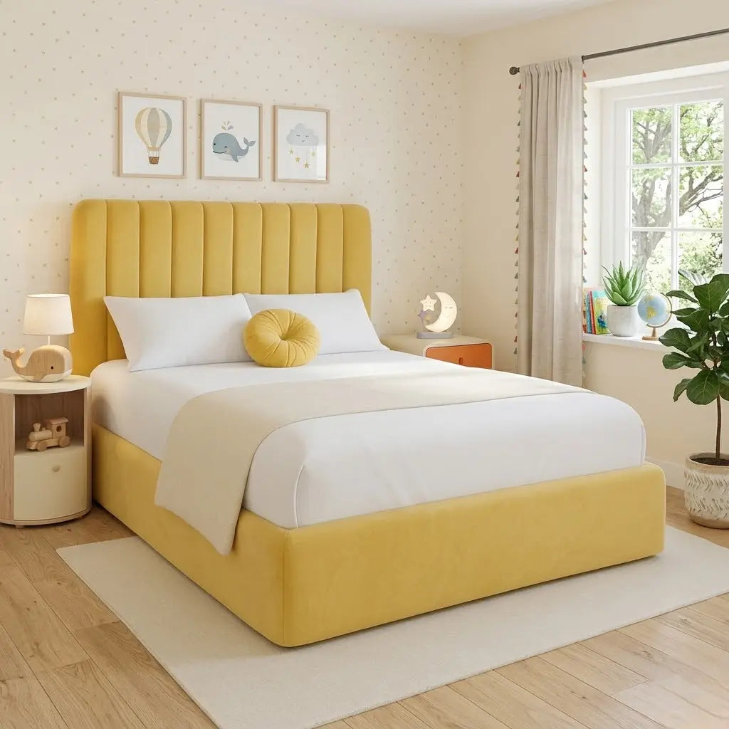 The Madison Upholstered Ottoman Bed - Chocolate Plush Velvet