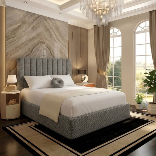 The Madison Upholstered Ottoman Bed - Charcoal Chenille