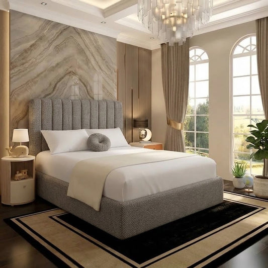 The Madison Upholstered Ottoman Bed - Graphite Linen