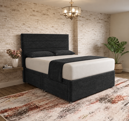 The Vista Divan Bed - Black Chenille
