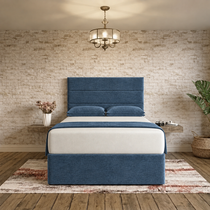 The Vista Divan Bed - Blue Chenille