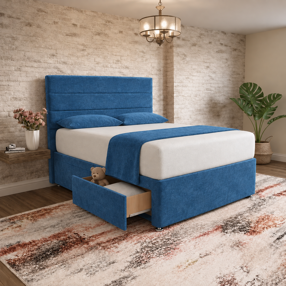 The Vista Divan Bed - Blue Naples