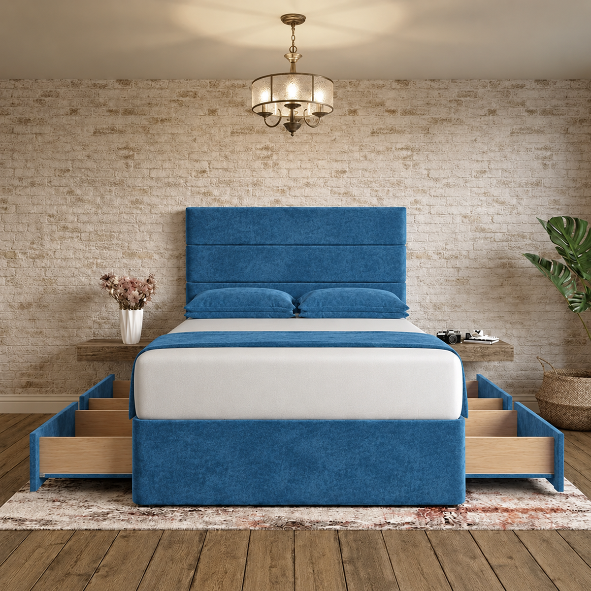 The Vista Divan Bed - Blue Naples
