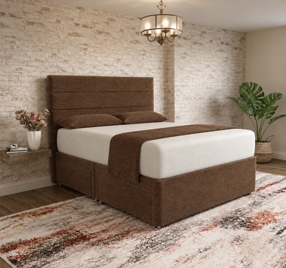 The Vista Divan Bed - Brown Chenille