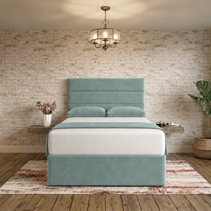 The Vista Divan Bed - Duck Egg Plush Velvet