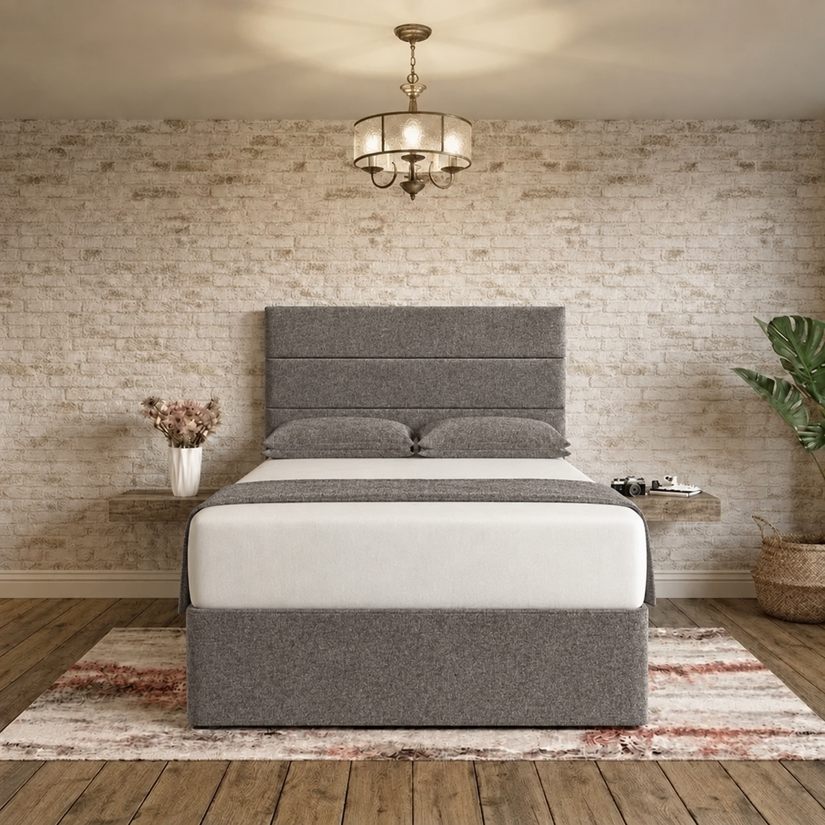 The Vista Divan Bed - Graphite Linen