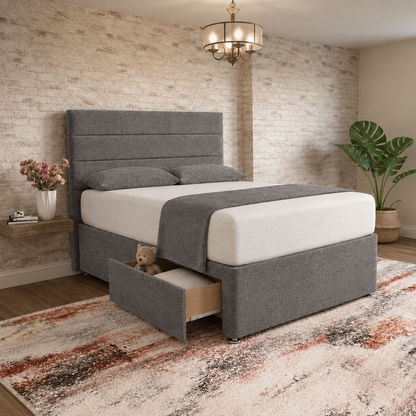 The Vista Divan Bed - Graphite Linen