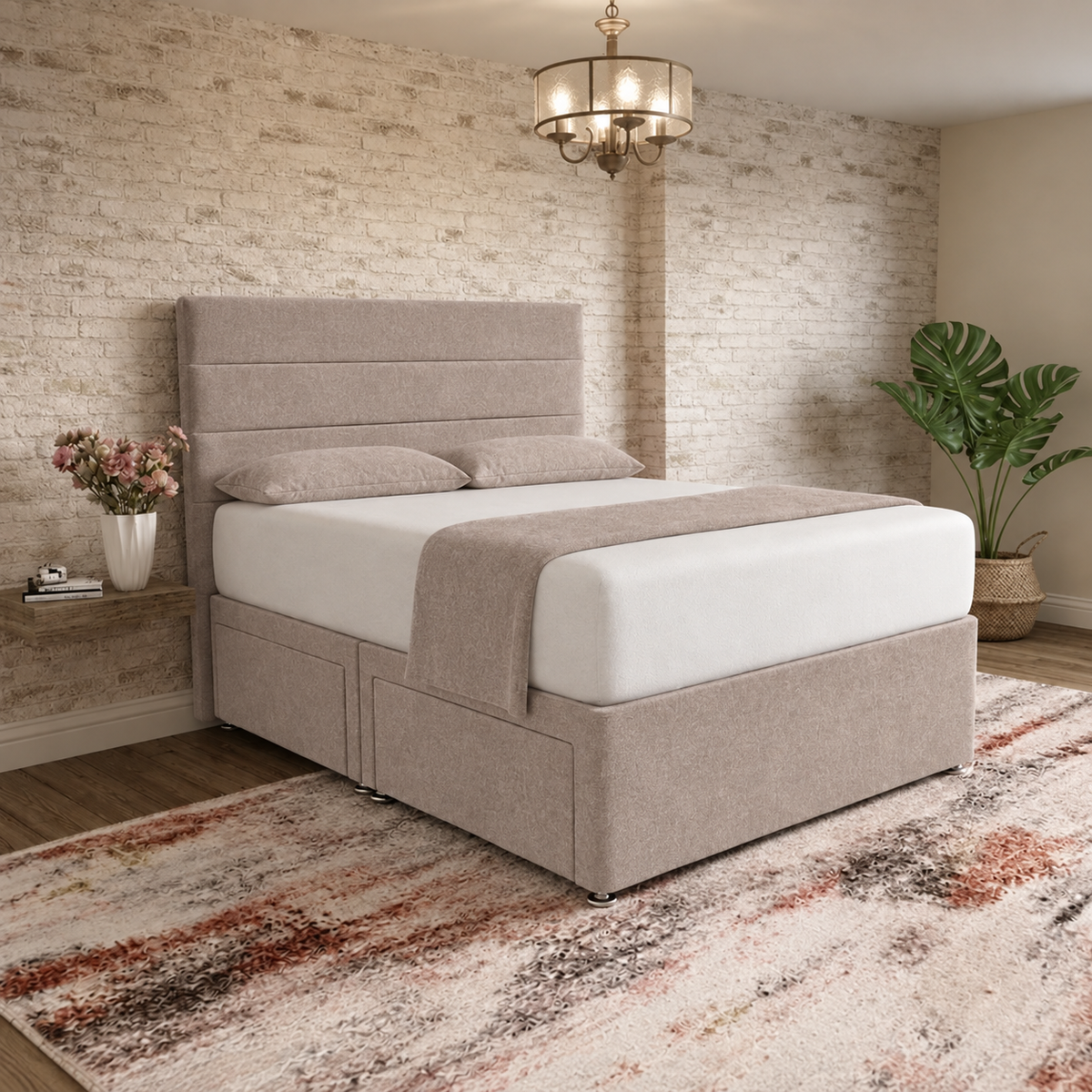 The Vista Divan Bed - Latte Wool
