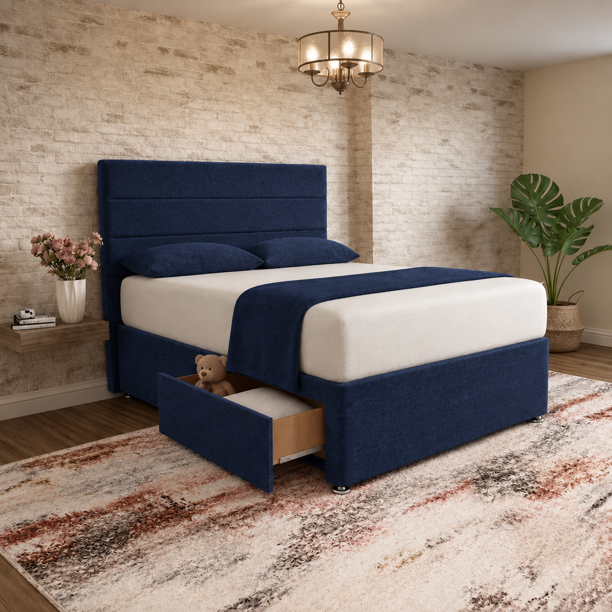 The Vista Divan Bed - Midnight Linen