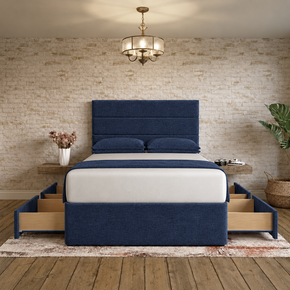 The Vista Divan Bed - Midnight Linen