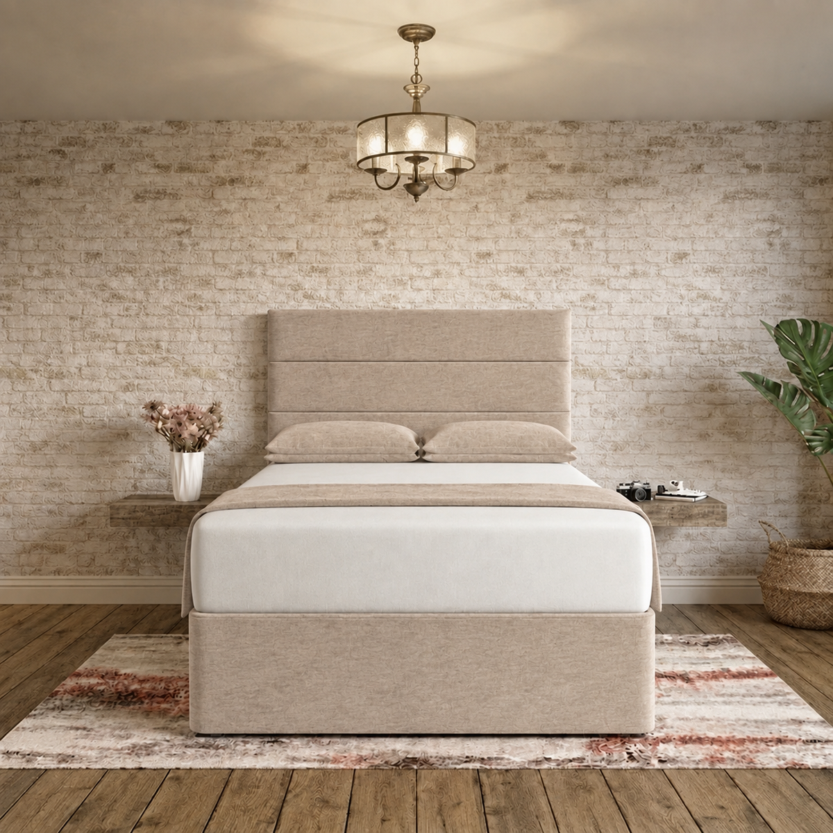 The Vista Divan Bed - Mink Chenille