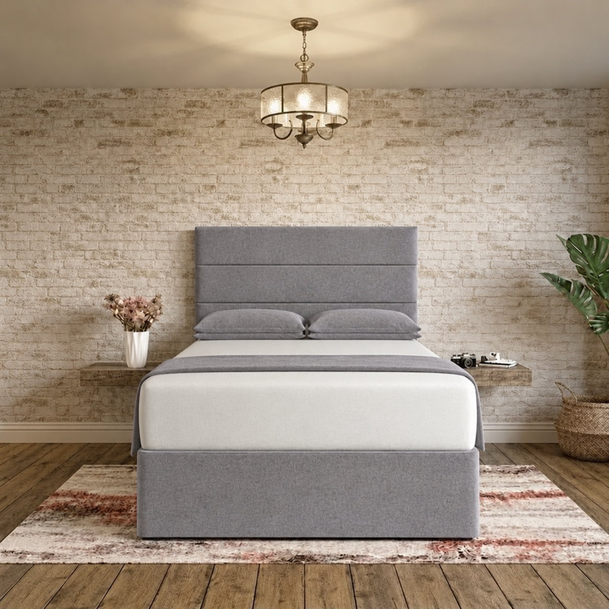 The Vista Divan Bed - Pewter Wool