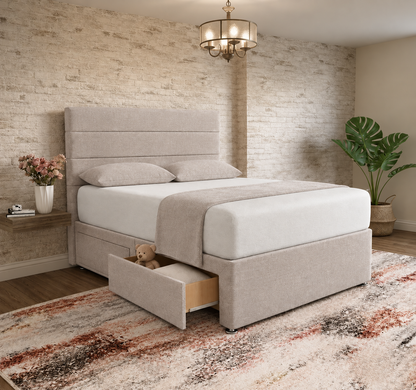 The Vista Divan Bed - Putty Linen