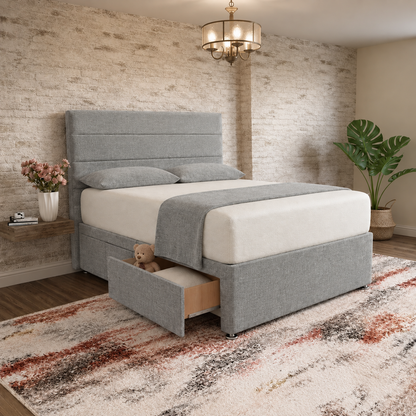 The Vista Divan Bed - Sage Linen