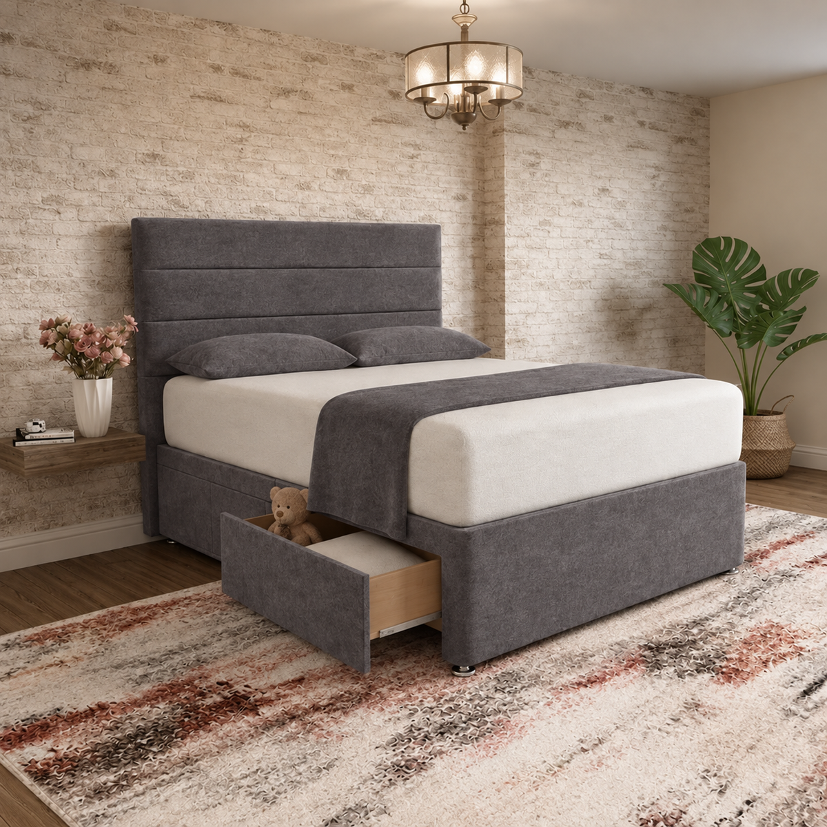 The Vista Divan Bed - Silver Naples