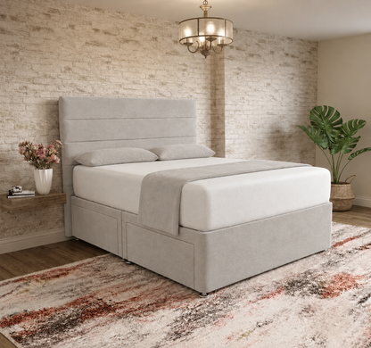 The Vista Divan Bed - Silver Plush Velvet