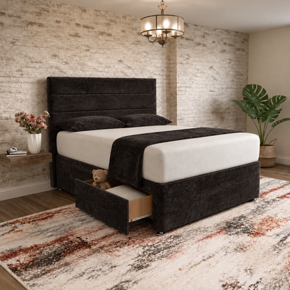 The Vista Divan Bed - Slate Grey Naples