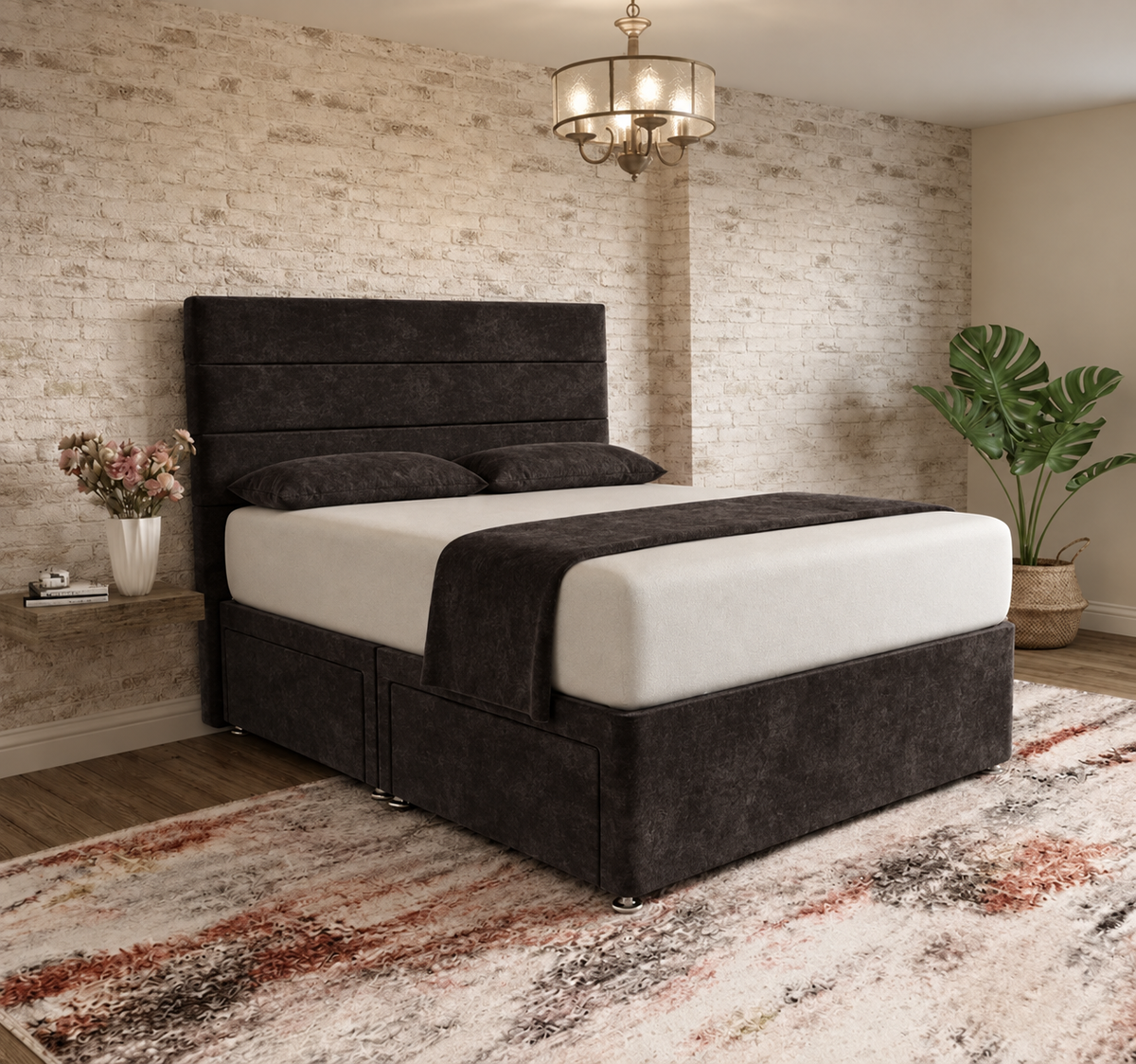 The Vista Divan Bed - Slate Grey Naples