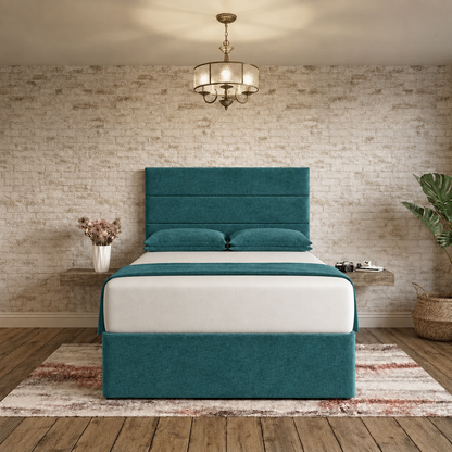The Vista Divan Bed - Teal Linen