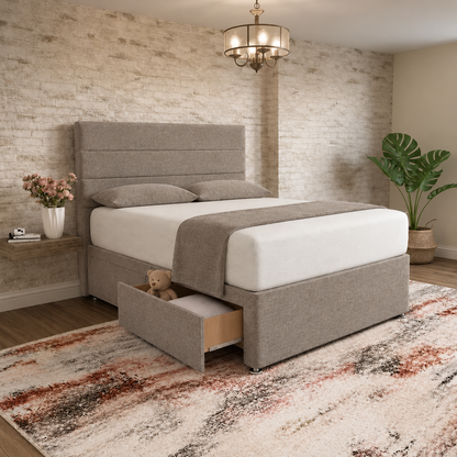 The Vista Divan Bed - Wheat Linen
