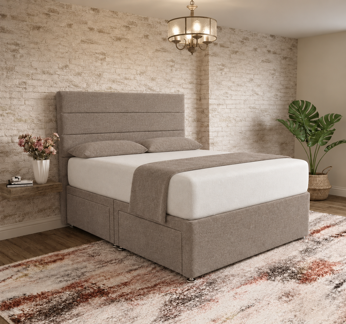 The Vista Divan Bed - Wheat Linen