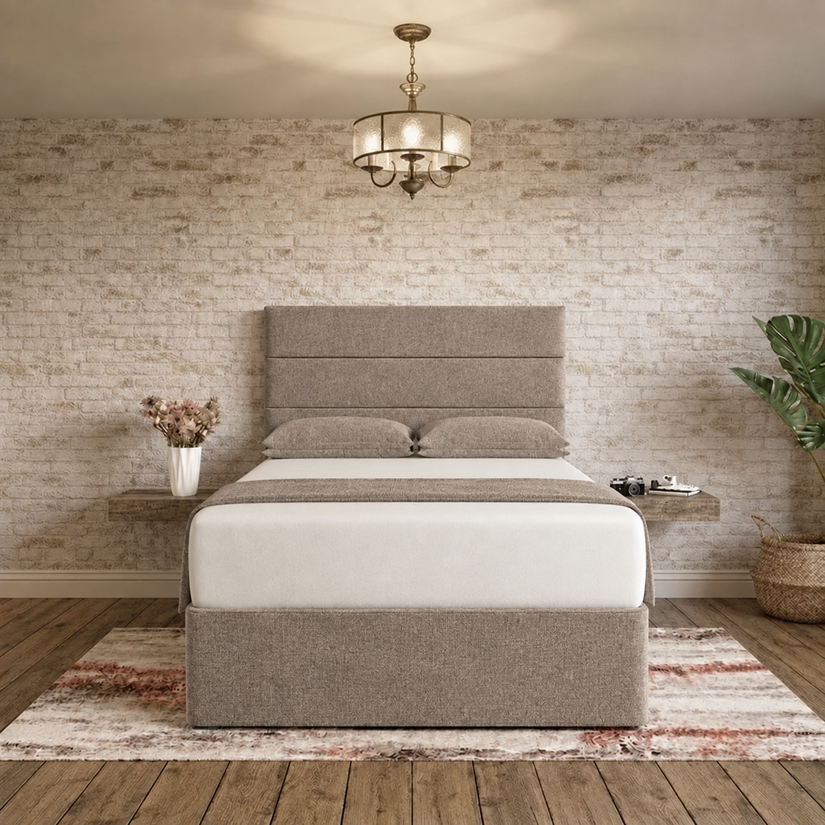 The Vista Divan Bed - Wheat Linen