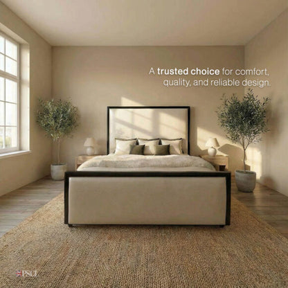 Elite Washington Noir Timber & Fabric Paneled Bed