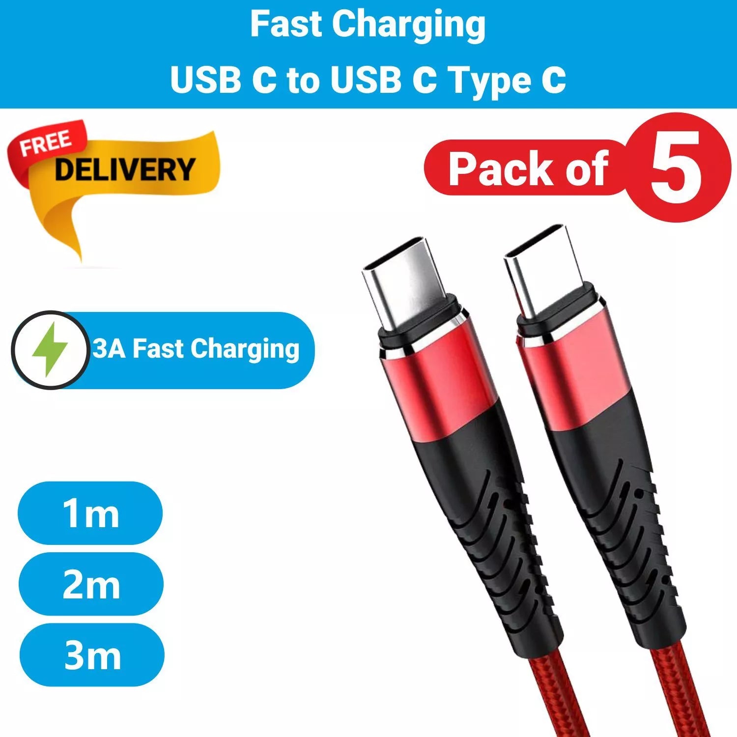 Fast Charger Charging Cable for iPhone 15 Plus Pro Max Type C To Type C USB C