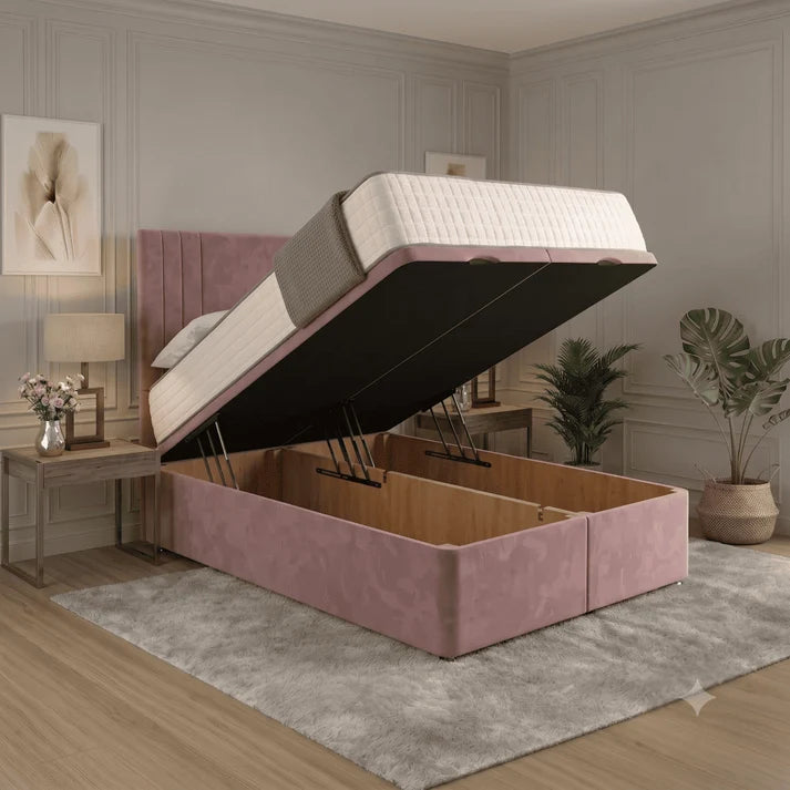 Classic Ottoman Divan Bed - Mink Chenille