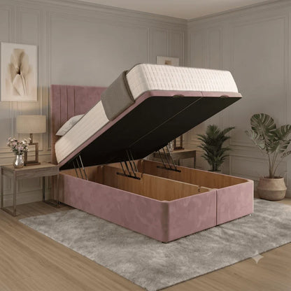 Classic Ottoman Divan Bed - Mink Chenille