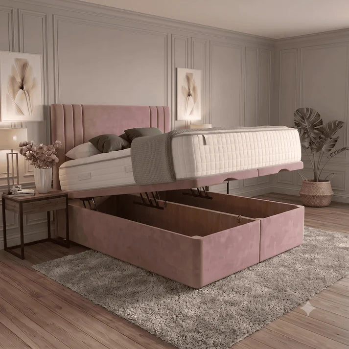 Classic Ottoman Divan Bed - Mink Chenille