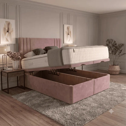 Classic Ottoman Divan Bed - Mink Chenille