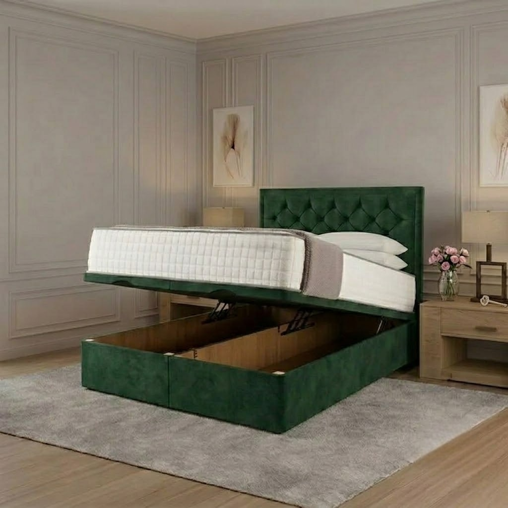 Crown Chesterfield Ottoman Divan Bed - Clay Wool