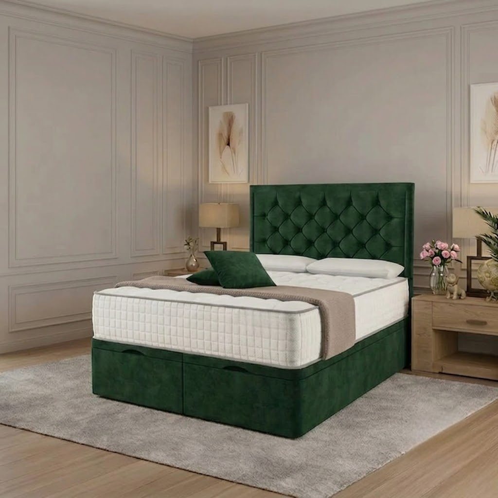 Crown Chesterfield Ottoman Divan Bed - Clay Wool