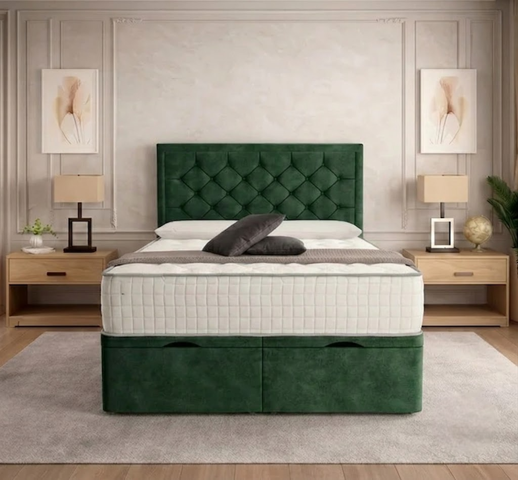 Crown Chesterfield Ottoman Divan Bed - Clay Wool