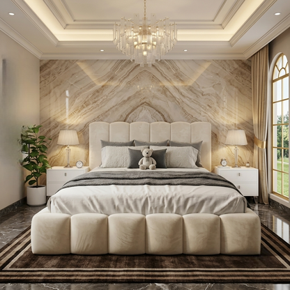 Pebble Upholstered Ottoman Bed - Clay Wool