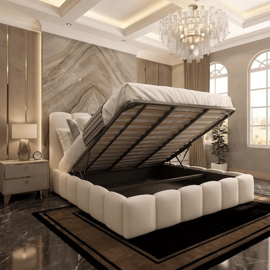 Pebble Upholstered Ottoman Bed
