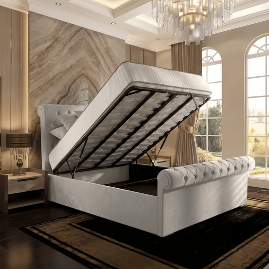 Perl Chesterfield Upholstered Ottoman Bed