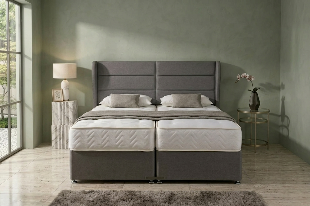 Signature Executive Zip and Link 2000 Pocket Sprung Divan Bed Set - Clay Wool