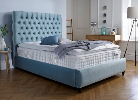 Portland Ottoman Bed Frame In Light Blue