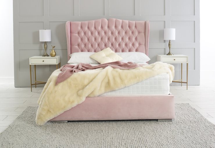 Perth Ottoman Bed Frame In Pink