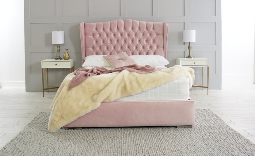 Perth Ottoman Bed Frame In Pink