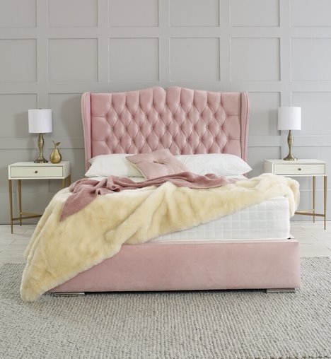 Perth Ottoman Bed Frame In Pink